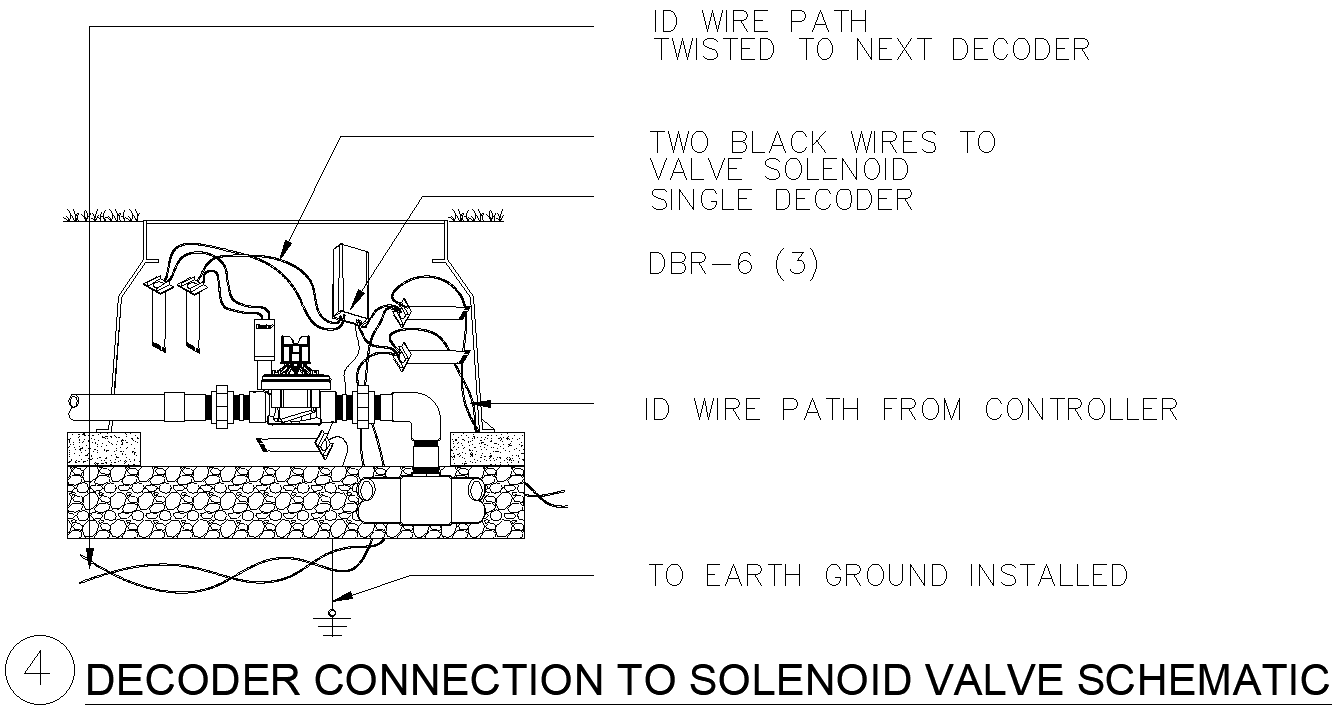 Decoder Connection to Solenoid Valve Schematic Plan Design AutoCAD DWG
