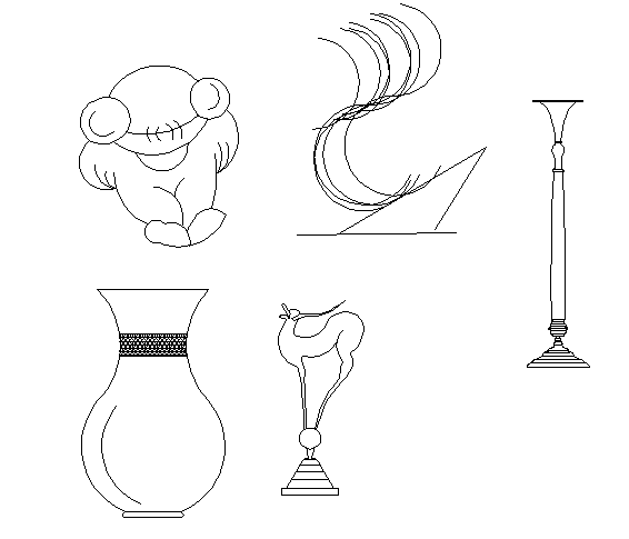 Decoration blocks details of living room dwg file