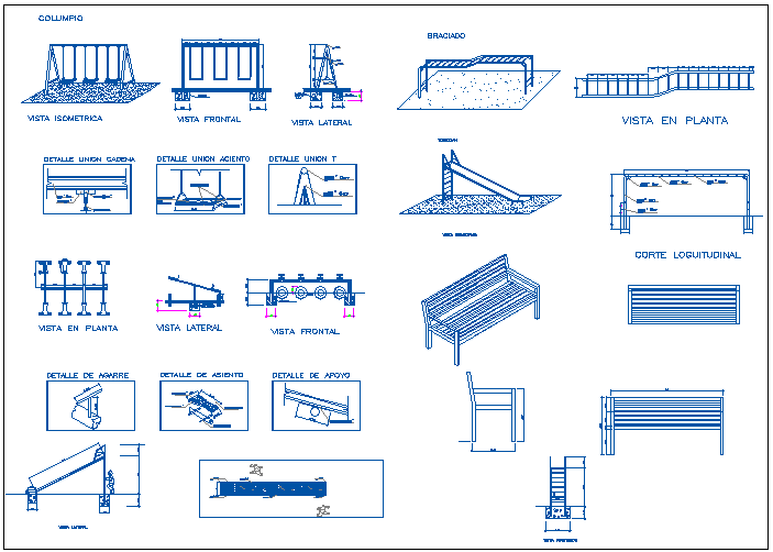 Decorative and multi-purpose equipment design of garden dwg file