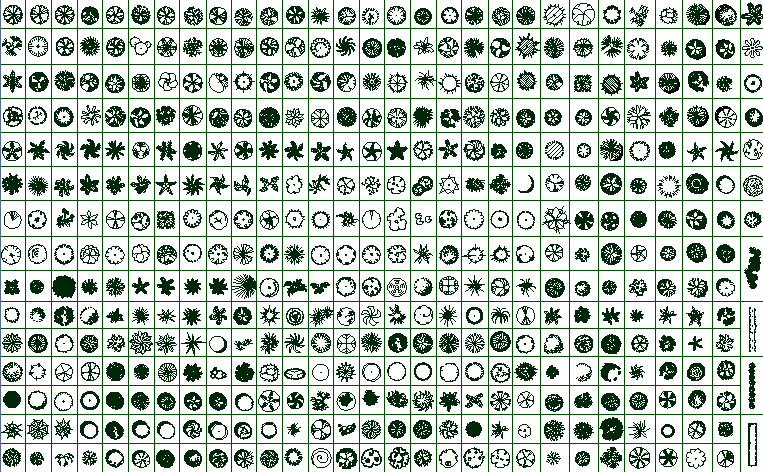 Decorative tree plant blocks details dwg file