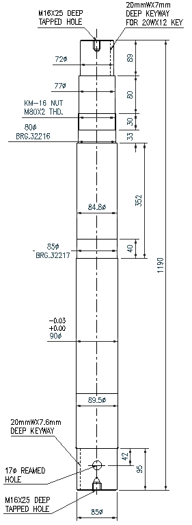 Deep tapped hole details dwg autocad drawing .
