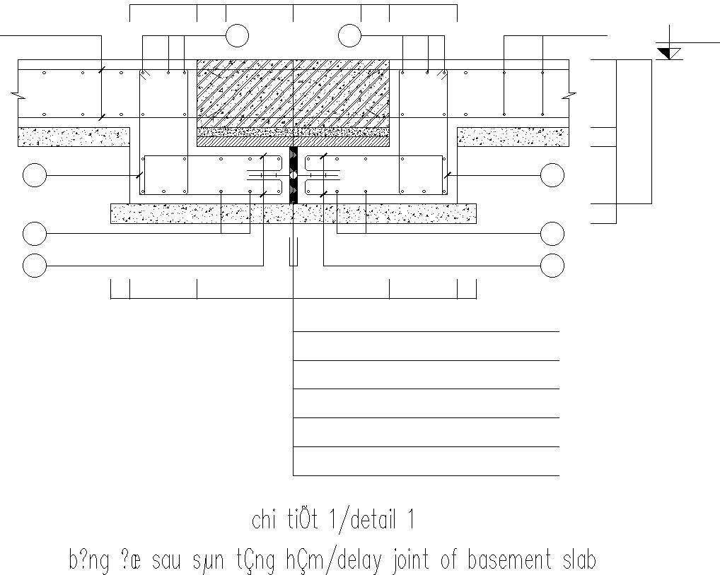 Delay joint of basement slab.