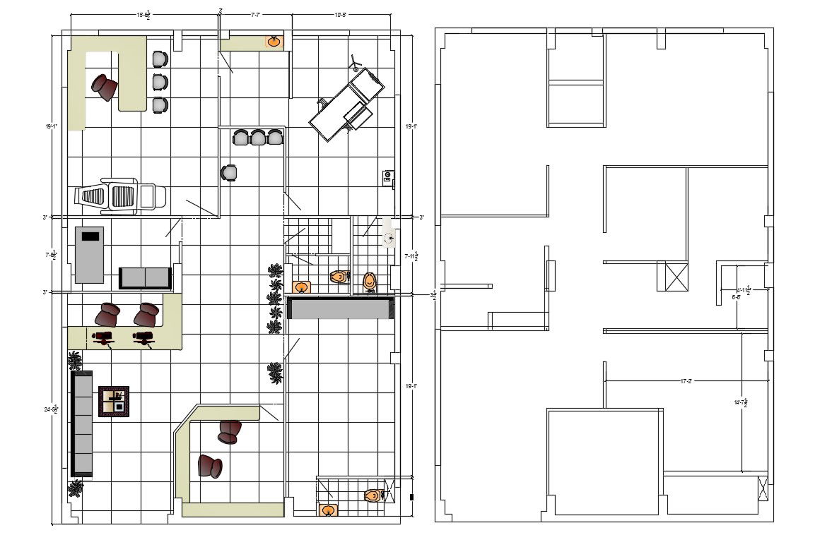 Dental Clinic Floor Plan With Furniture Layout AutoCAD Drawing