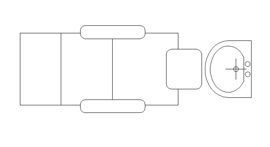 Dentist chair and sink cad blocks in AutoCAD, dwg file.