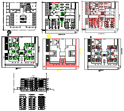 Departments complex and residential project design drawing