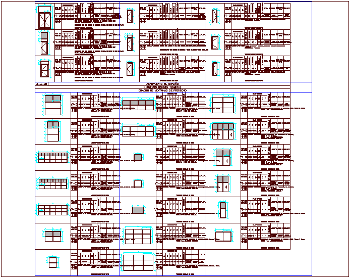 Description detail of door and window different view dwg file