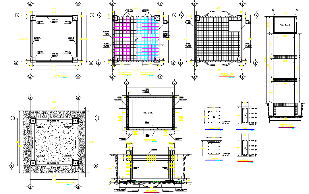 Design elevated tank 25m3 dwg file