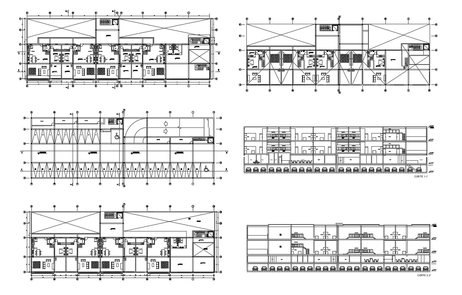 Design of Apartment plan with section details in dwg file