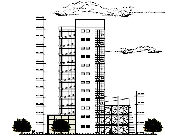 Office Building Drawing In AutoCAD File