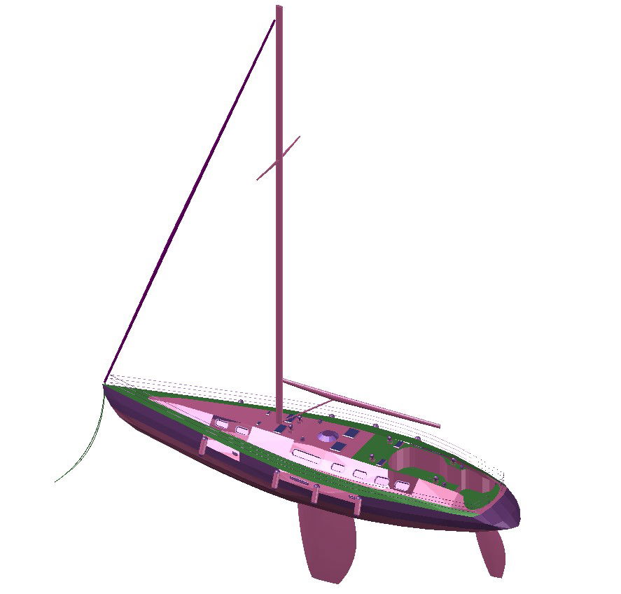 View Pontoon boat layout and section shown in DWG Drawing file