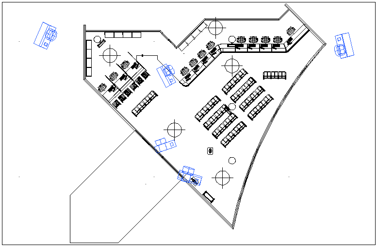 Design of bank agency plan dwg file