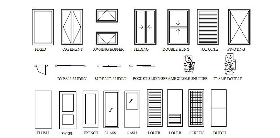 Download Free Doors And Windows Design In AutoCAD File