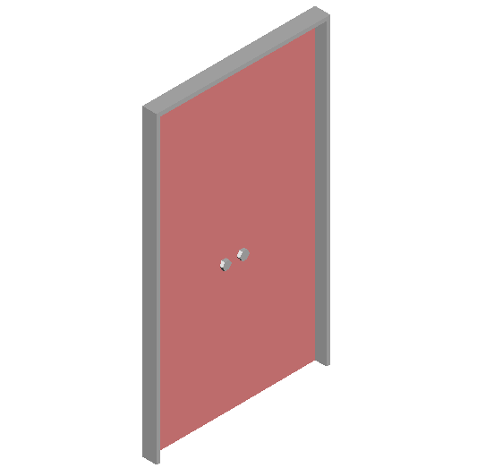 Design of double door 3d view with door handle view dwg file
