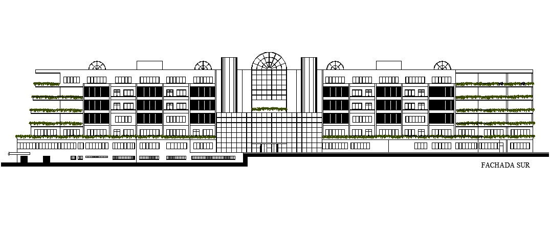 Multistorey building design in dwg file