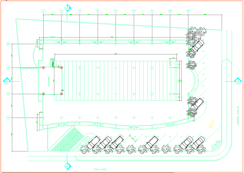 Design of plant techo with view of column