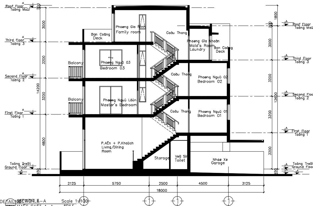 Design of residential building in DWG file