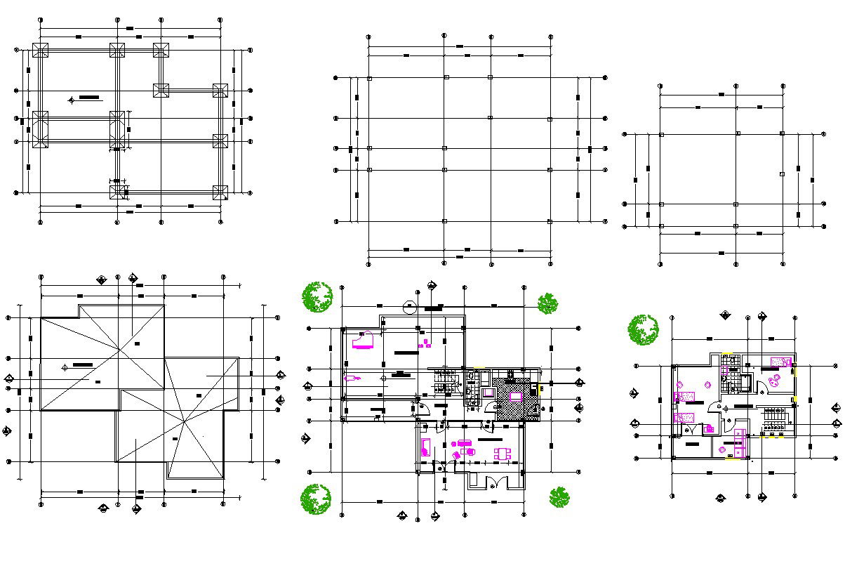 Design of the house with detail dimension in autocad