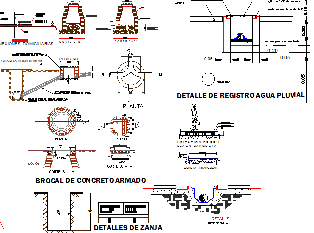 Design of the portable water network details dwg file