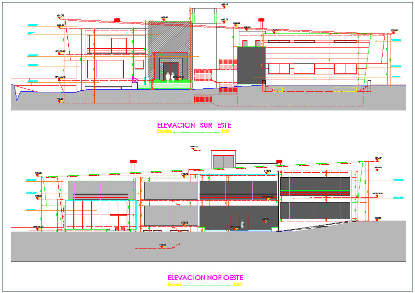 Design view of elevation for family house
