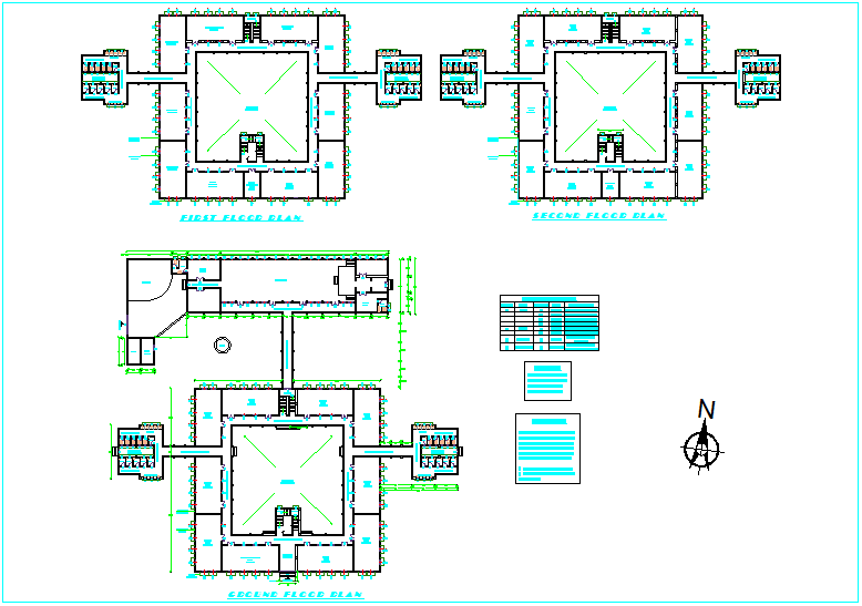 Design view of plan for hostel building view dwg file