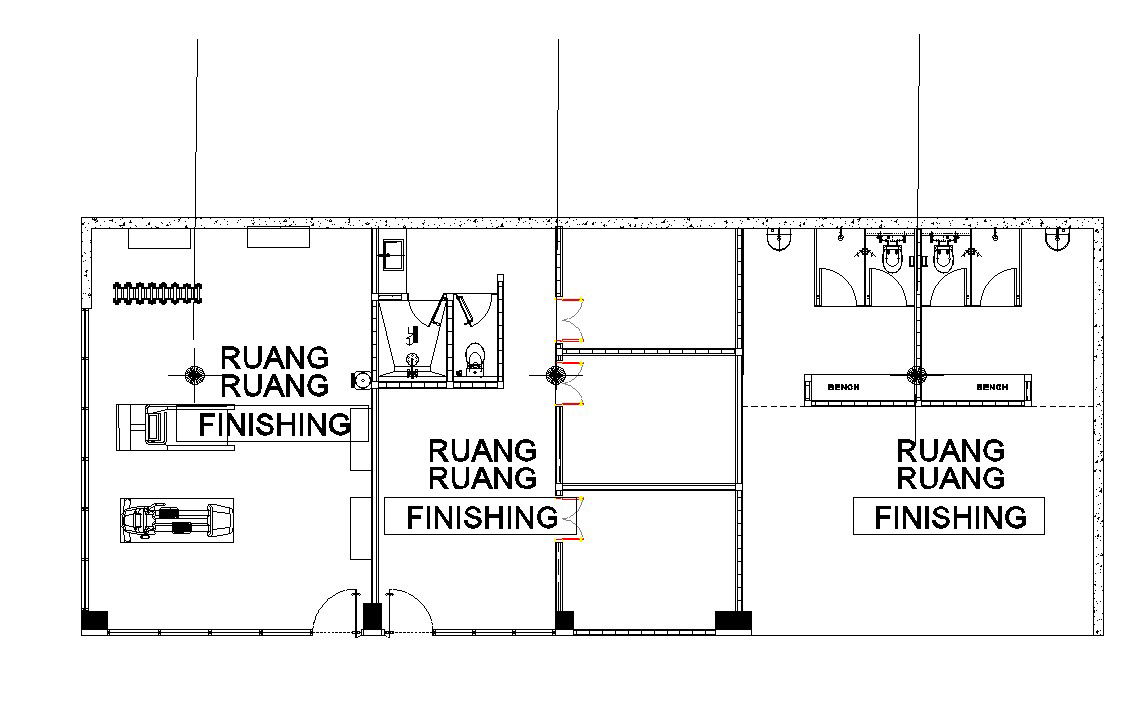 Design Layout for Pool and Gym Facilities In Restaurant CAD Drawing