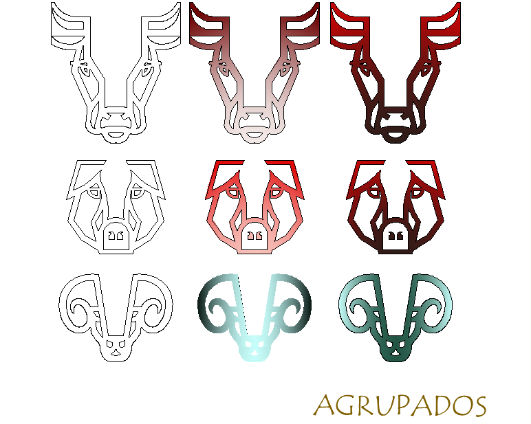 Designed symbols of animals detail dwg file