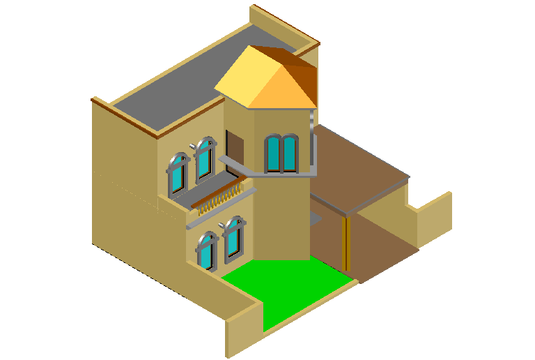 Designer view of 3d home dwg file