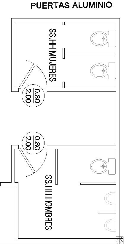 Design of Aluminum doors in public toilet