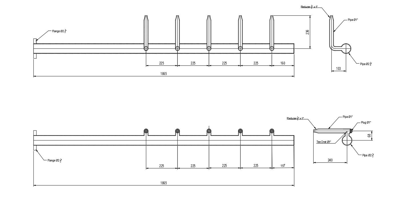 Design of Plenum of incinerator in AutoCAD 2D drawing, CAD file, dwg file
