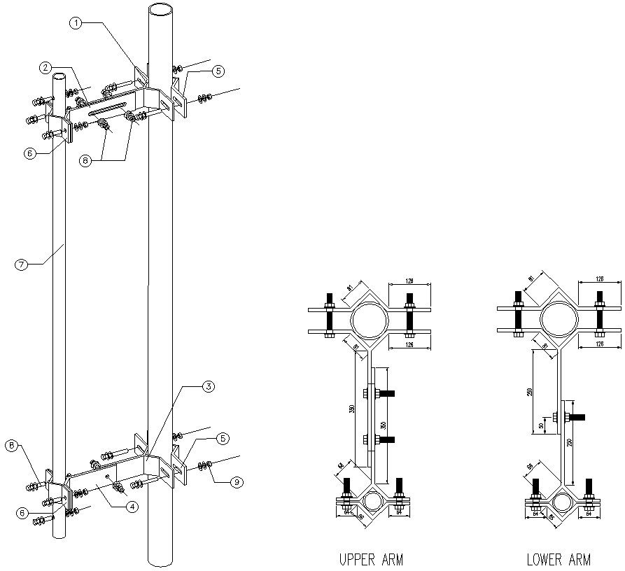Design of antenna with detail AutoCAD drawing, CAD file, dwg file