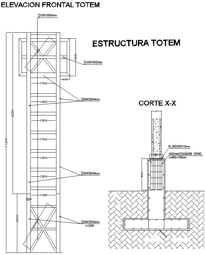 Design of column structure with detailing