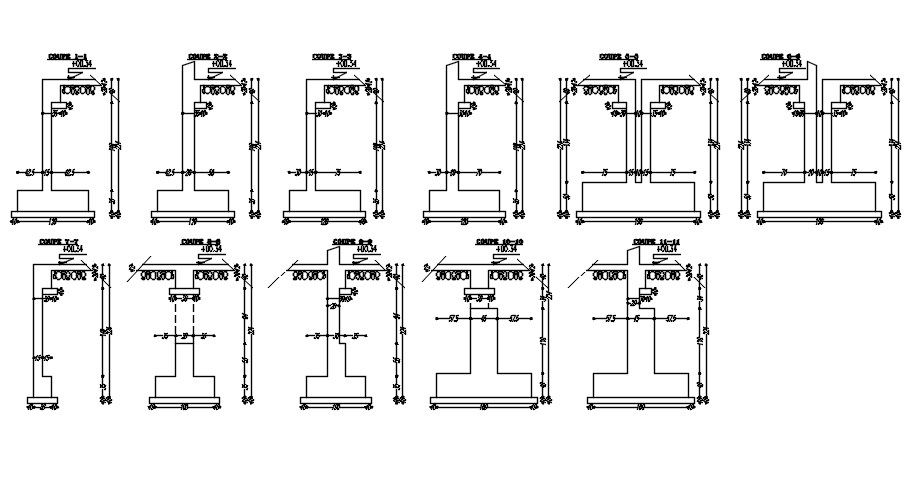 Footing Formwork Section Design in AutoCAD DWG CAD File