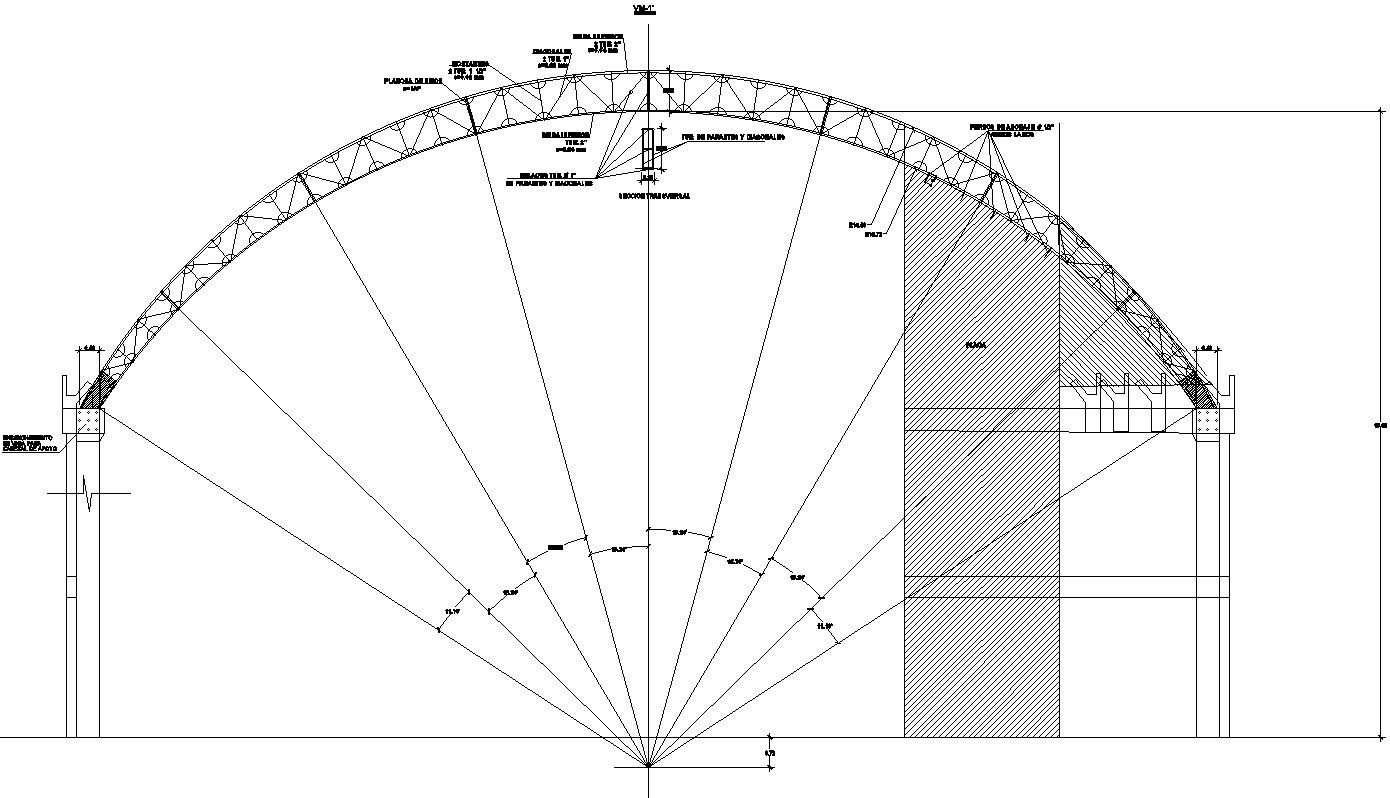 Design of dome with detail AutoCAD drawing, dwg file, CAD file
