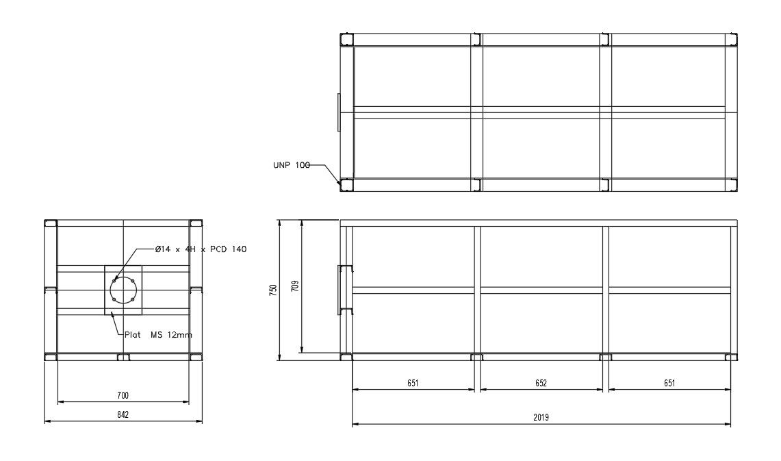 Design of feeder box of incinerator in AutoCAD 2D drawing, CAD file, dwg file