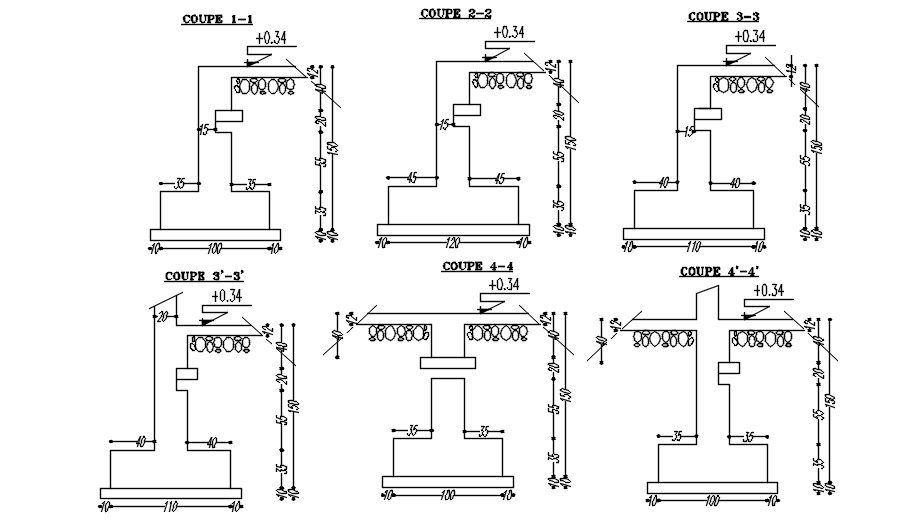 Design of footing formwork with details in AutoCAD 2D drawing, CAD file, dwg file