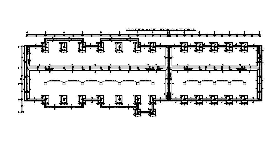 Design of foundation formwork in AutoCAD 2D drawing, CAD file, dwg file