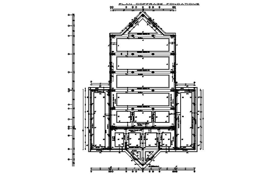Design of foundation formwork in AutoCAD 2D drawing, dwg file, CAD file