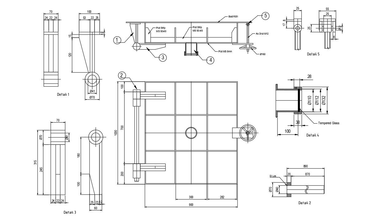 Design of main hole of incinerator in AutoCAD 2D drawing, CAD file, dwg file