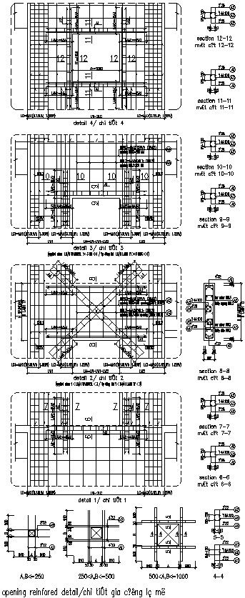 Design of opening reinforced detail