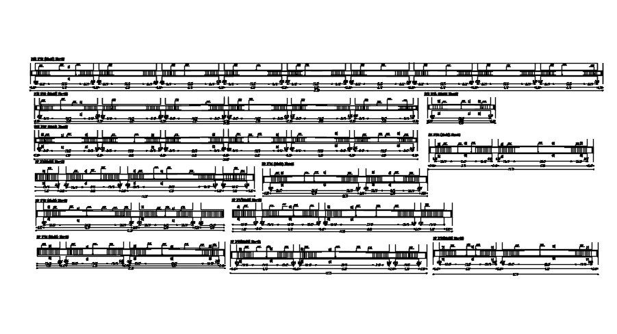 Design of reinforcement details of the strip foundation in AutoCAD 2D drawing, CAD file, dwg file