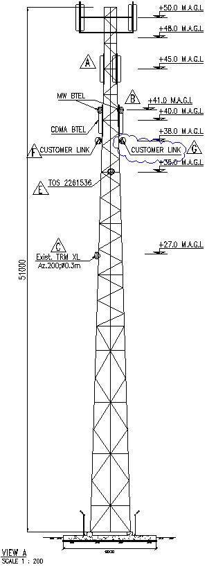Design of tower in detail AutoCAD drawing, dwg file, CAD file