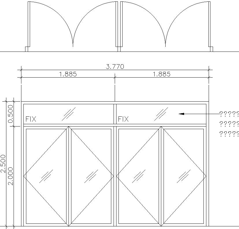 Design of two double door with glass panel