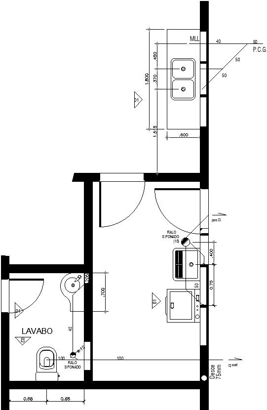 Design of washroom with detailing