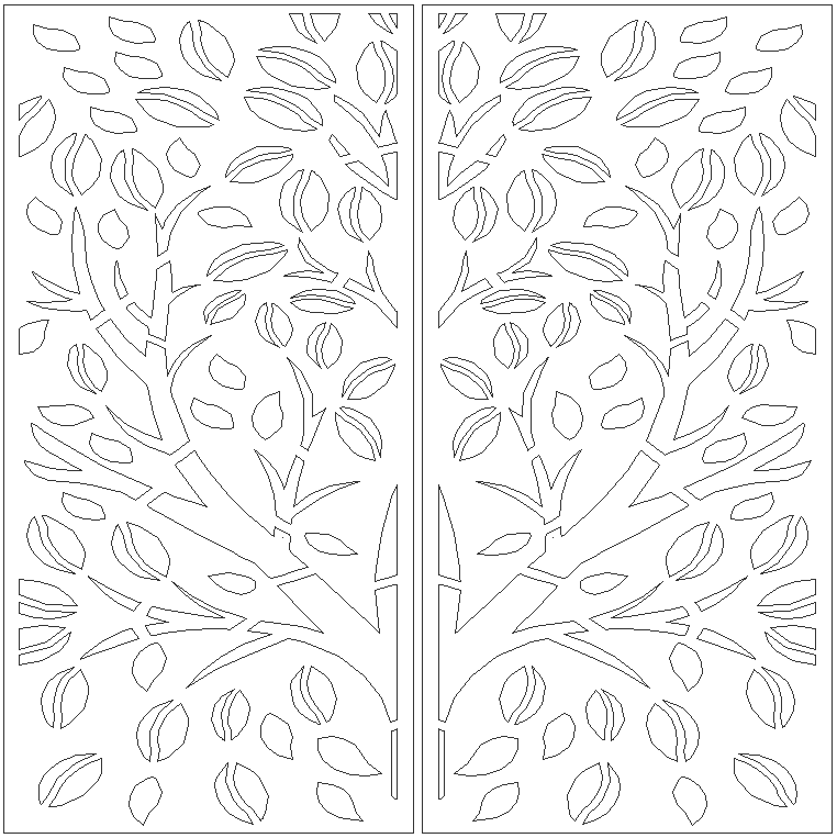 Design pattern for door CNC laser cut DWG autoCAD drawing