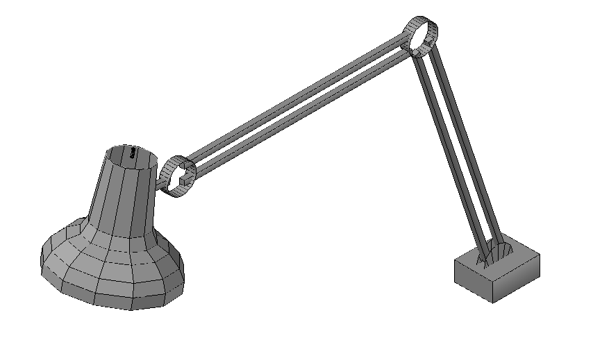 Desk lamp elevation detail