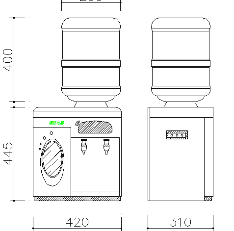 Desktop drinking fountains cad elevation details dwg file