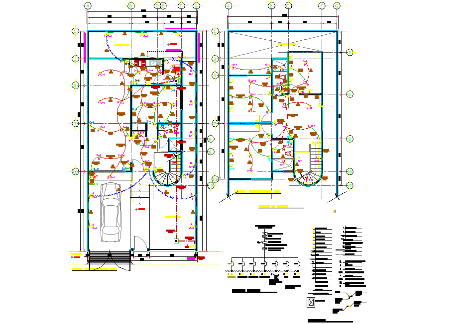 Detail Electrical executive project house 2 levels plan layout file