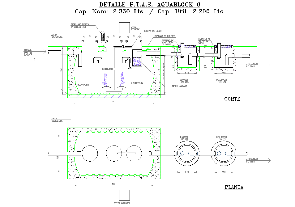 Detail P.T.A.S aqua block auotcad file