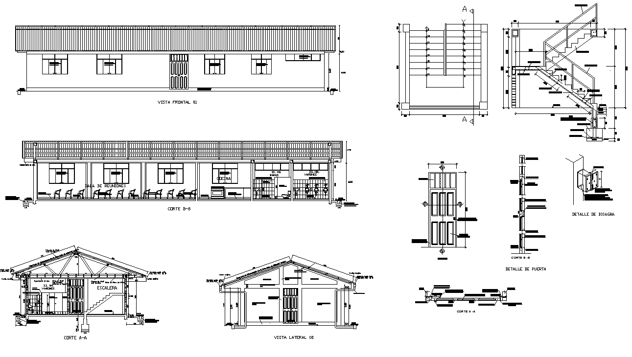 Detail building elevation section and different structure 2d view layout file
