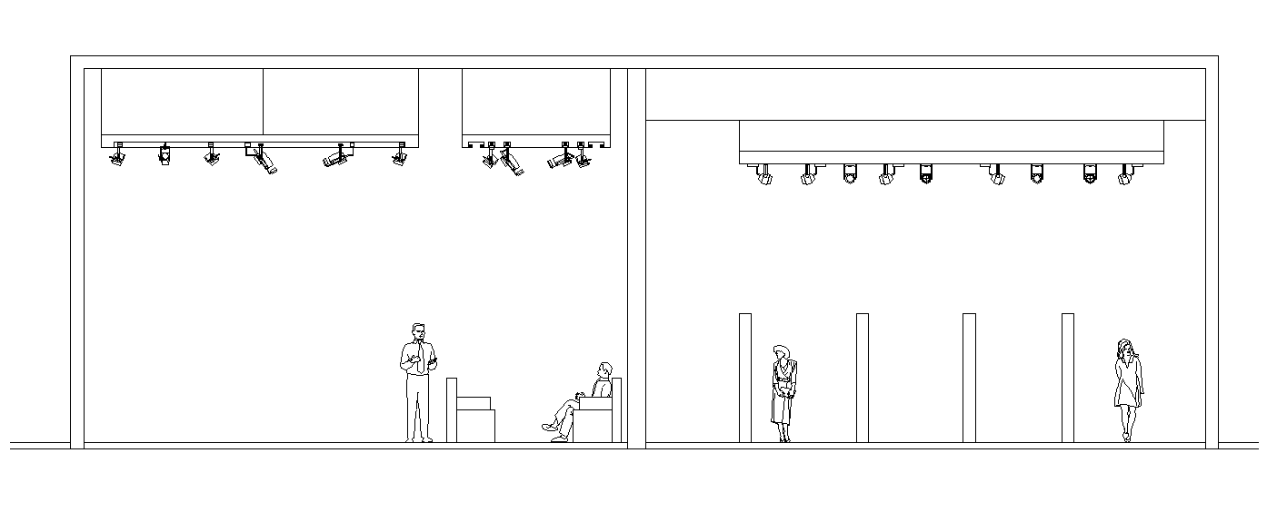 Detail building entrance section 2d view layout file